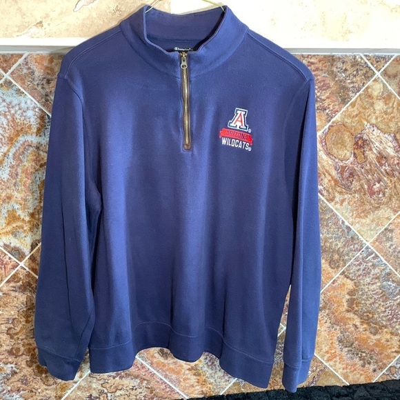University of Arizona Wildcats Men's 1/4 Zip Blue Long Sleeve Sweater Size XL - Picture 1 of 11